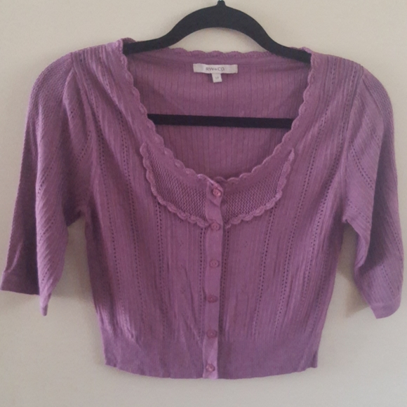 RW&CO. Purple Cardigan, Small - Picture 2 of 13